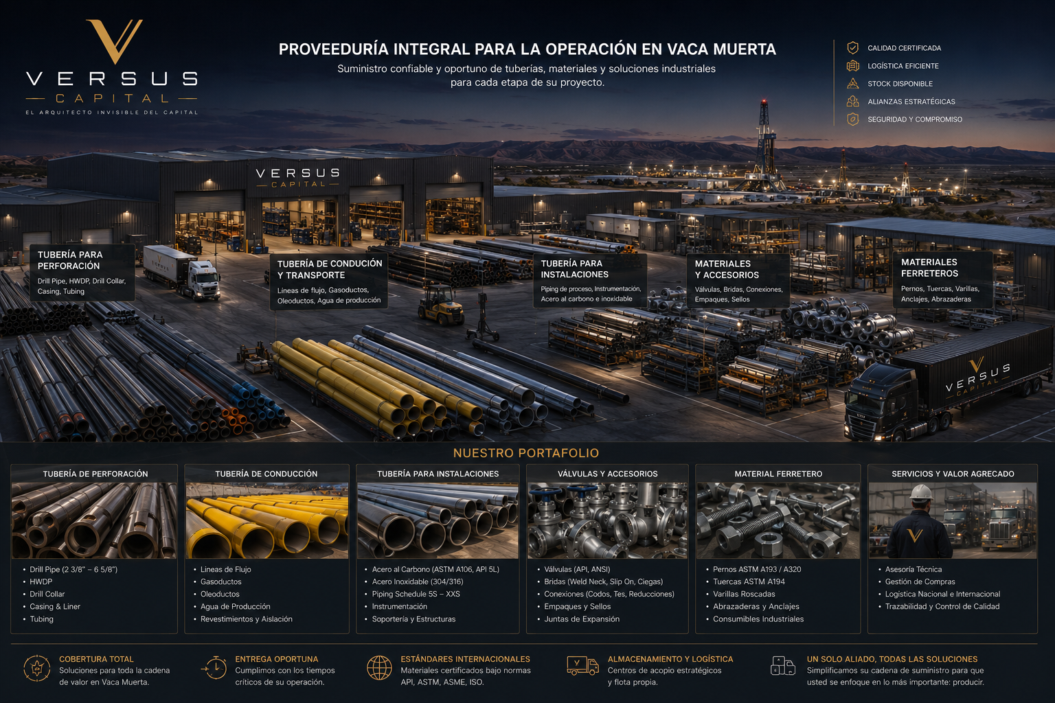 Proveeduría industrial en Vaca Muerta
